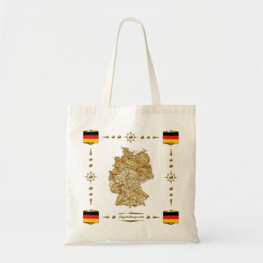 Duitsland Map + Flags Bag Tote Bag (Voorkant)