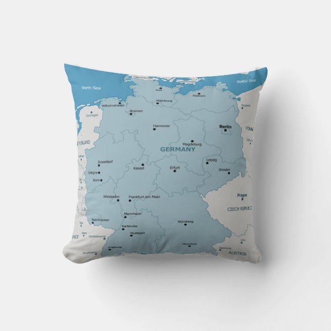 Duitsland Map Pillow Kussen (Voorkant)