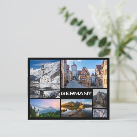 Duitsland meerdere afbeelding collage zwarte tekst briefkaart