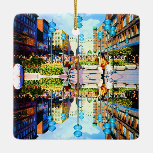  Duitsland München Towngate Karistor Keramisch Ornament (Achterkant)