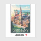 Duitsland Munich Illustration Travel Art Vintage Sticker (Vel)