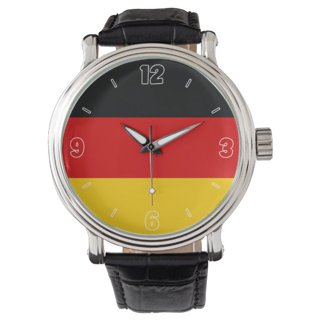Duitsland National Flag Patriotic Horloge (Voorkant)