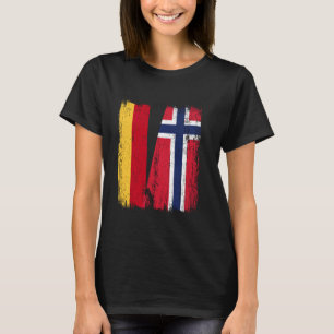 Duitsland Noorwegen Halve vlag Duitse Noorse afkom T-shirt