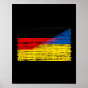 Duitsland Oekraine Vlag Duitse Oekraïense Onderste Poster