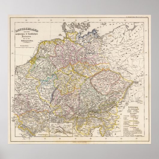 Duitsland onder de deelstaat Saksen Poster (Voorkant)