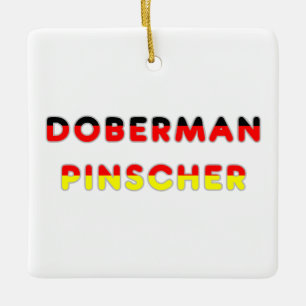 duitsland onder de vlag van doberman pinscher keramisch ornament