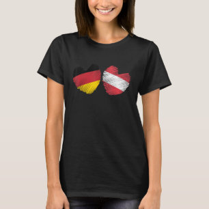 Duitsland Oostenrijk Hart Duitse vlag Oostenrijkse T-shirt
