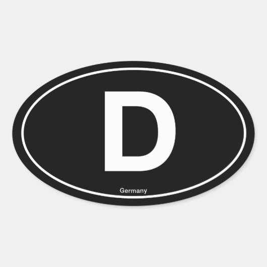 Duitsland Oval Ovale Sticker (Voorkant)
