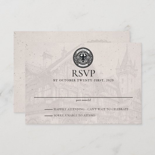 Duitsland Paspoort bruiloft RSVP Kaartje (Voorkant / Achterkant)