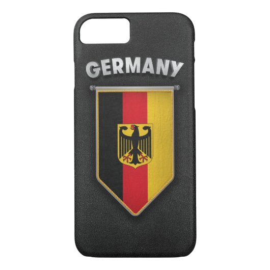 Duitsland Pennant met een lederen blik van hoge kw Case-Mate iPhone Case (Achterkant)