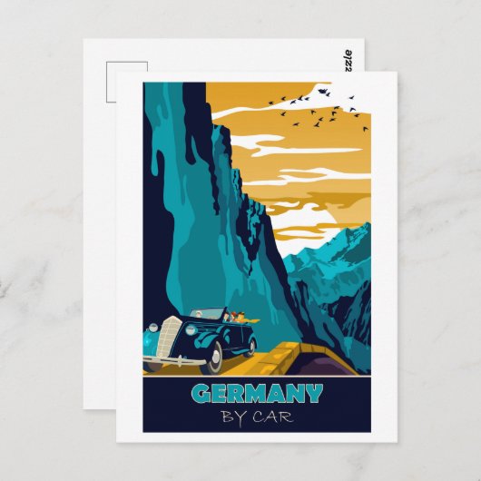 Duitsland per auto briefkaart (Voorkant / Achterkant)