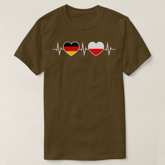 Duitsland Polen Heartbeat T-shirt (Design voorkant)