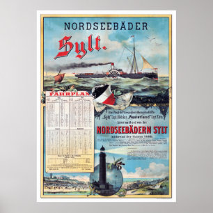 Duitsland Poster voor reizen met tussenkomst terug
