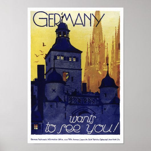 Duitsland Poster voor reizen met tussenlanding ter (Voorkant)