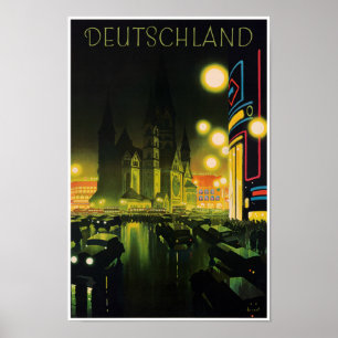 Duitsland Poster voor reizen met tussenlanding ter