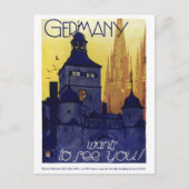 Duitsland Poster voor reizen met tussenlanding ter Briefkaart (Voorkant)