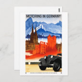 Duitsland Poster voor reizen met tussenlanding ter Briefkaart (Voorkant / Achterkant)