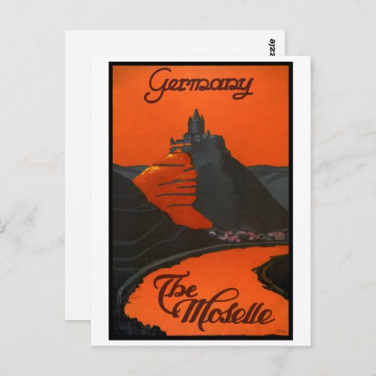 Duitsland Poster voor reizen met tussenlanding ter Briefkaart (Voorkant / Achterkant)