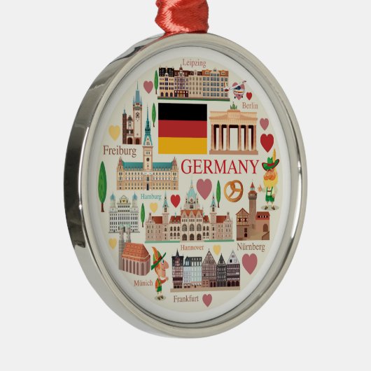 Duitsland reispictogrammen metalen ornament (Rechts)