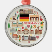 Duitsland reispictogrammen metalen ornament (Voorkant)