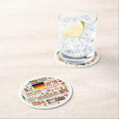 Duitsland reispictogrammen ronde kartonnen onderzetter (Insitu)