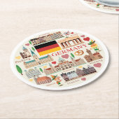 Duitsland reispictogrammen ronde kartonnen onderzetter (Gebogen)