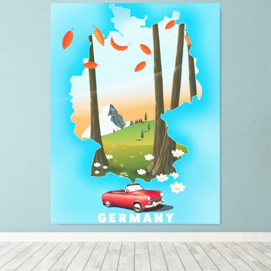 Duitsland Reisposter. Canvas Afdruk (Insitu (Houten vloer))
