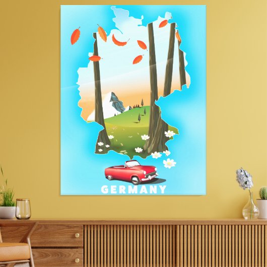 Duitsland Reisposter. Canvas Afdruk (Insitu (Woonkamer))