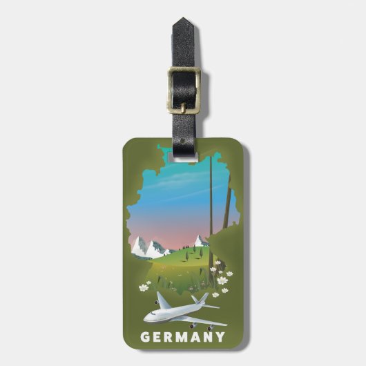 Duitsland reisposter geïllustreerd bagagelabel (Voorkant verticaal)
