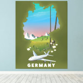 Duitsland reisposter geïllustreerd canvas afdruk (Insitu (Houten vloer))