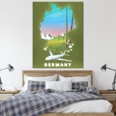 Duitsland reisposter geïllustreerd canvas afdruk (Insitu (Slaapkamer))