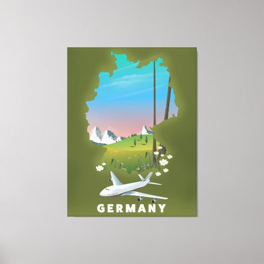 Duitsland reisposter geïllustreerd canvas afdruk (Voorkant)