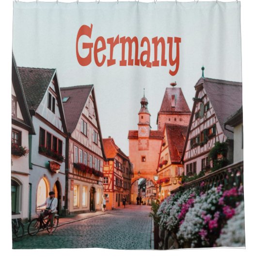 Duitsland rijtjeshuizen douchegordijn (Voorkant)