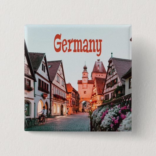 Duitsland rijtjeshuizen vierkante button 5,1 cm (Voorkant)