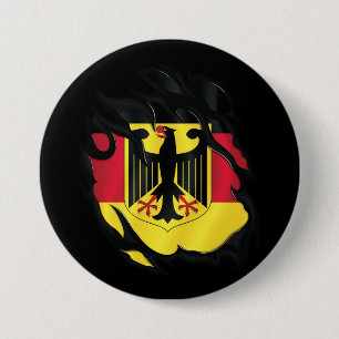 Duitsland ripte vlag ronde button 7,6 cm