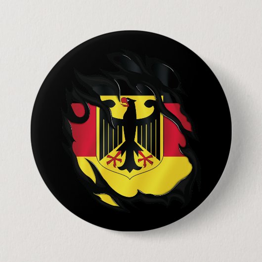 Duitsland ripte vlag ronde button 7,6 cm (Voorkant)