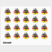 Duitsland ripte vlag ronde sticker (Vel)