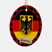 Duitsland, Rode buffalo-pleister en Duitse vlag Keramisch Ornament (Rechts)