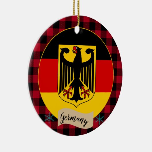 Duitsland, Rode buffalo-pleister en Duitse vlag Keramisch Ornament (Rechts)