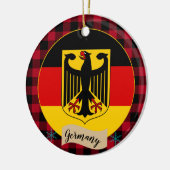 Duitsland, Rode buffalo-pleister en Duitse vlag Keramisch Ornament (Links)