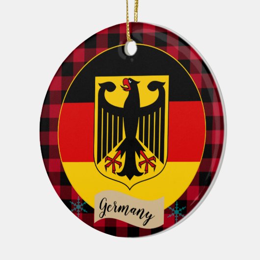 Duitsland, Rode buffalo-pleister en Duitse vlag Keramisch Ornament (Links)