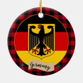 Duitsland, Rode buffalo-pleister en Duitse vlag Keramisch Ornament (Achterkant)