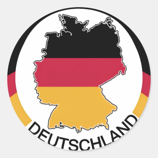 Duitsland Ronde Sticker (Voorkant)