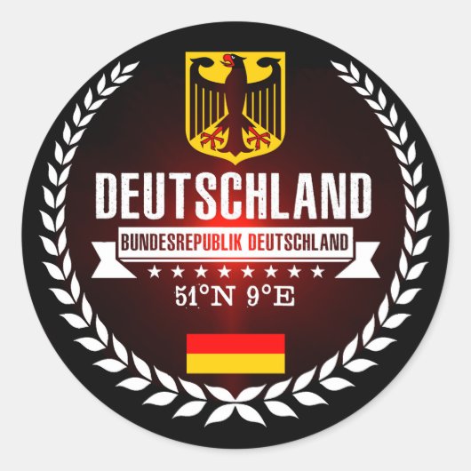 Duitsland Ronde Sticker (Voorkant)