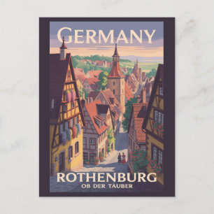 Duitsland Rothenburg ob der Tauber Illustratie Kun Briefkaart