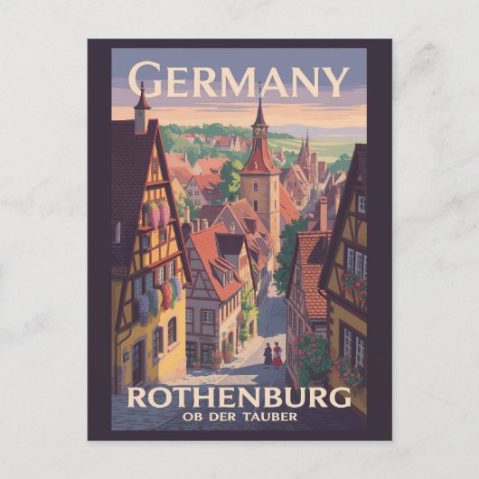 Duitsland Rothenburg ob der Tauber Illustratie Kun Briefkaart (Voorkant)