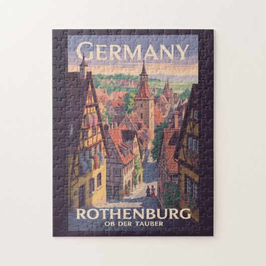 Duitsland Rothenburg ob der Tauber Illustratie Kun Legpuzzel (Verticaal)