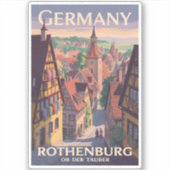 Duitsland Rothenburg ob der Tauber Illustratie Kun Sticker (Voorkant)