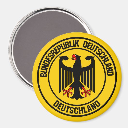 Duitsland Round Emblem Magneet (Voorkant / Achterkant)