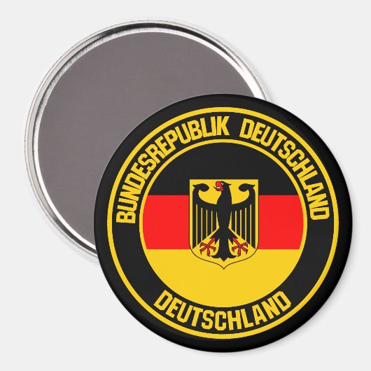 Duitsland Round Emblem Magneet (Voorkant / Achterkant)